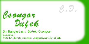 csongor dufek business card